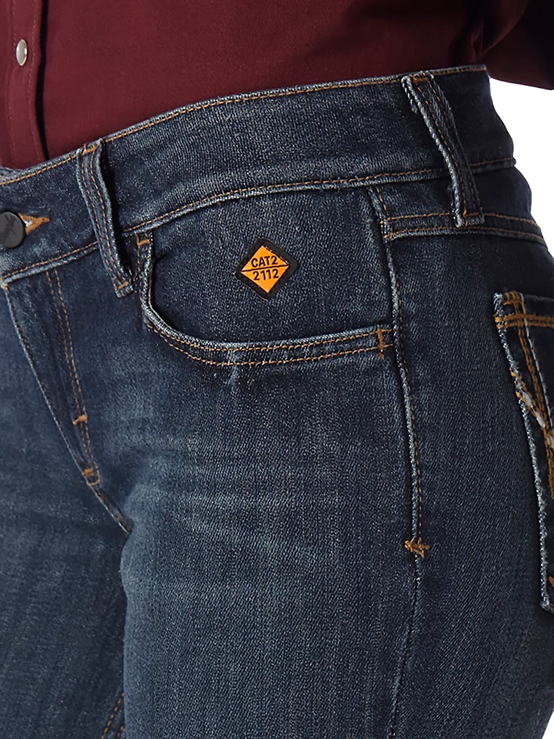 Wrangler Women's Flame-Resistant Retro Mae Regular Fit Bootcut Work Jeans