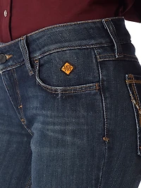 Wrangler Women's Flame-Resistant Retro Mae Regular Fit Bootcut Work Jeans