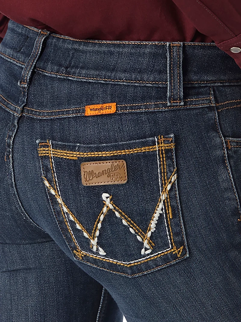 Wrangler Women's Flame-Resistant Retro Mae Regular Fit Bootcut Work Jeans