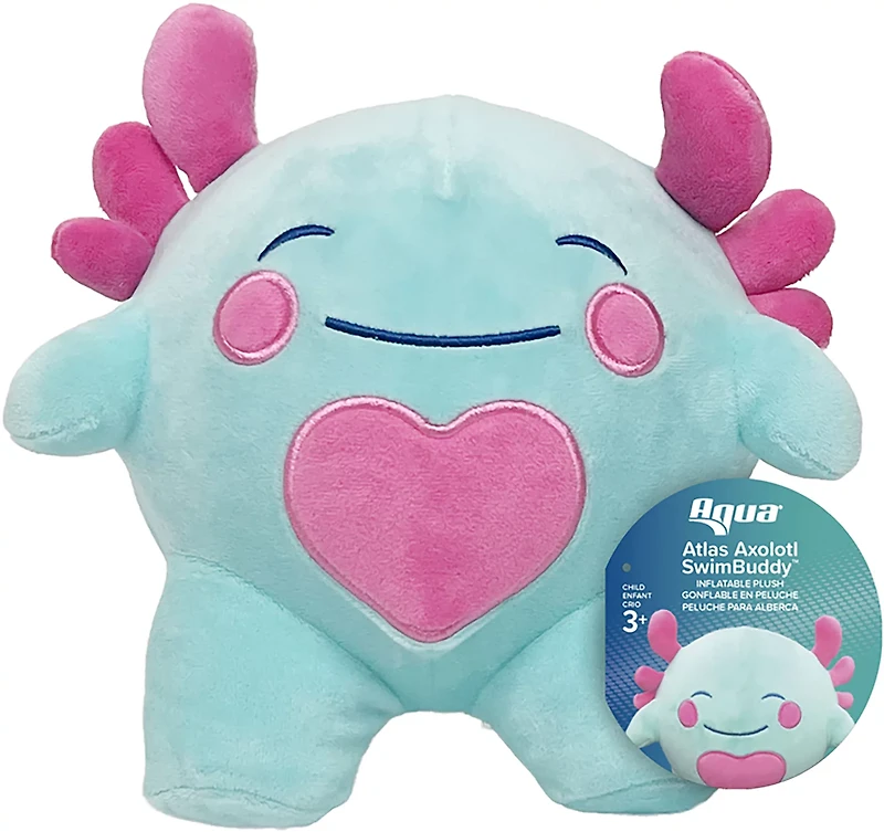 Aqua Leisure SwimBuddy Inflatable Plush Axolotl