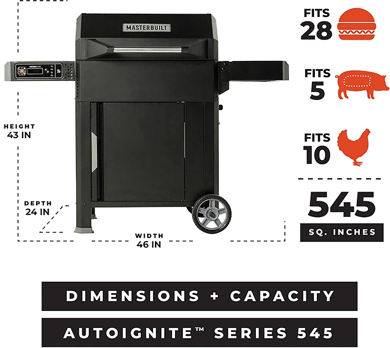 Masterbuilt AutoIgnite Series 545 Digital Charcoal Grill and Smoker
