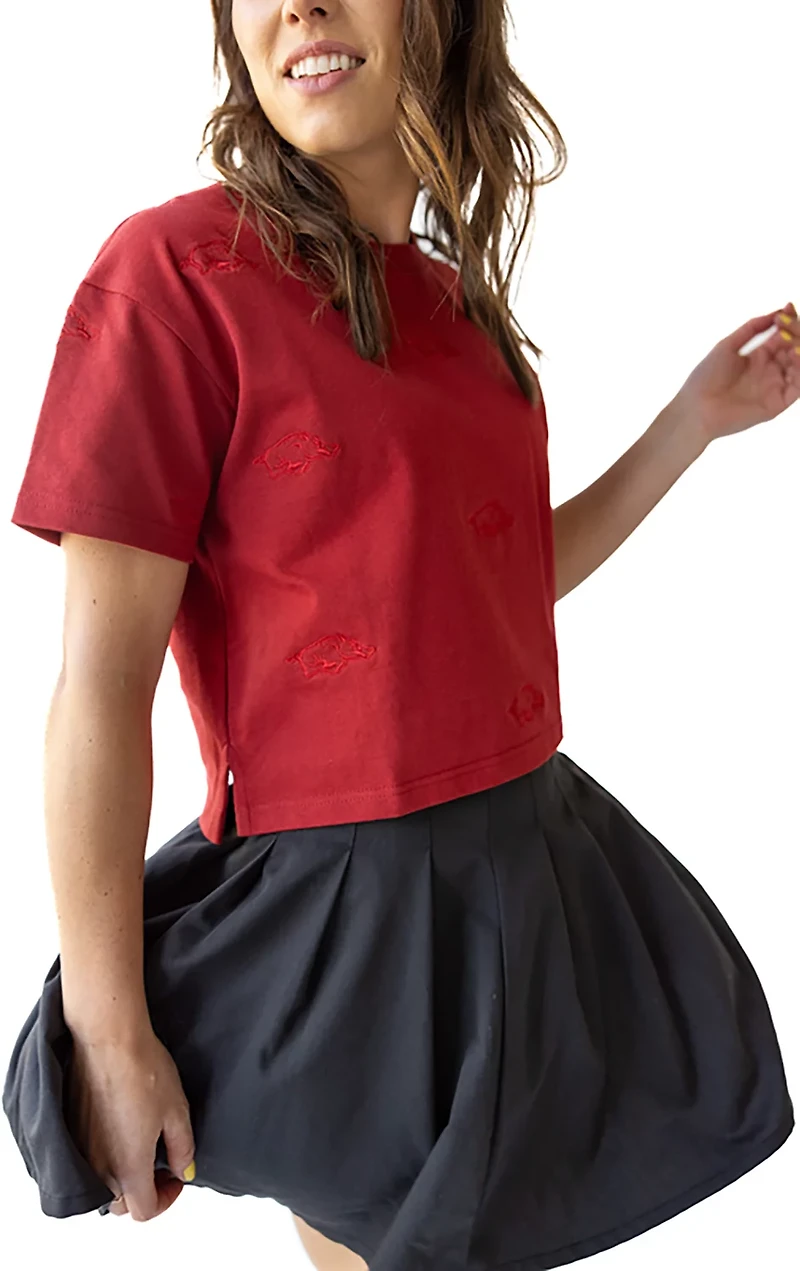 Gameday Social Women's University of Arkansas Ritter Repeat Heavyweight Crop T-shirt