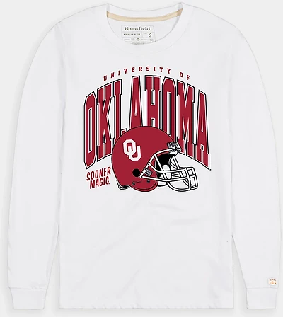 Homefield Men's Oklahoma Sooners Retro Football Helmet Long Sleeve T-shirt