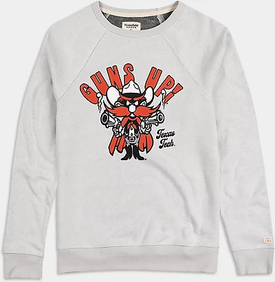 Homefield Men's Texas Tech Red Raiders Vintage Guns Up Long Sleeve Crew Sweatshirt