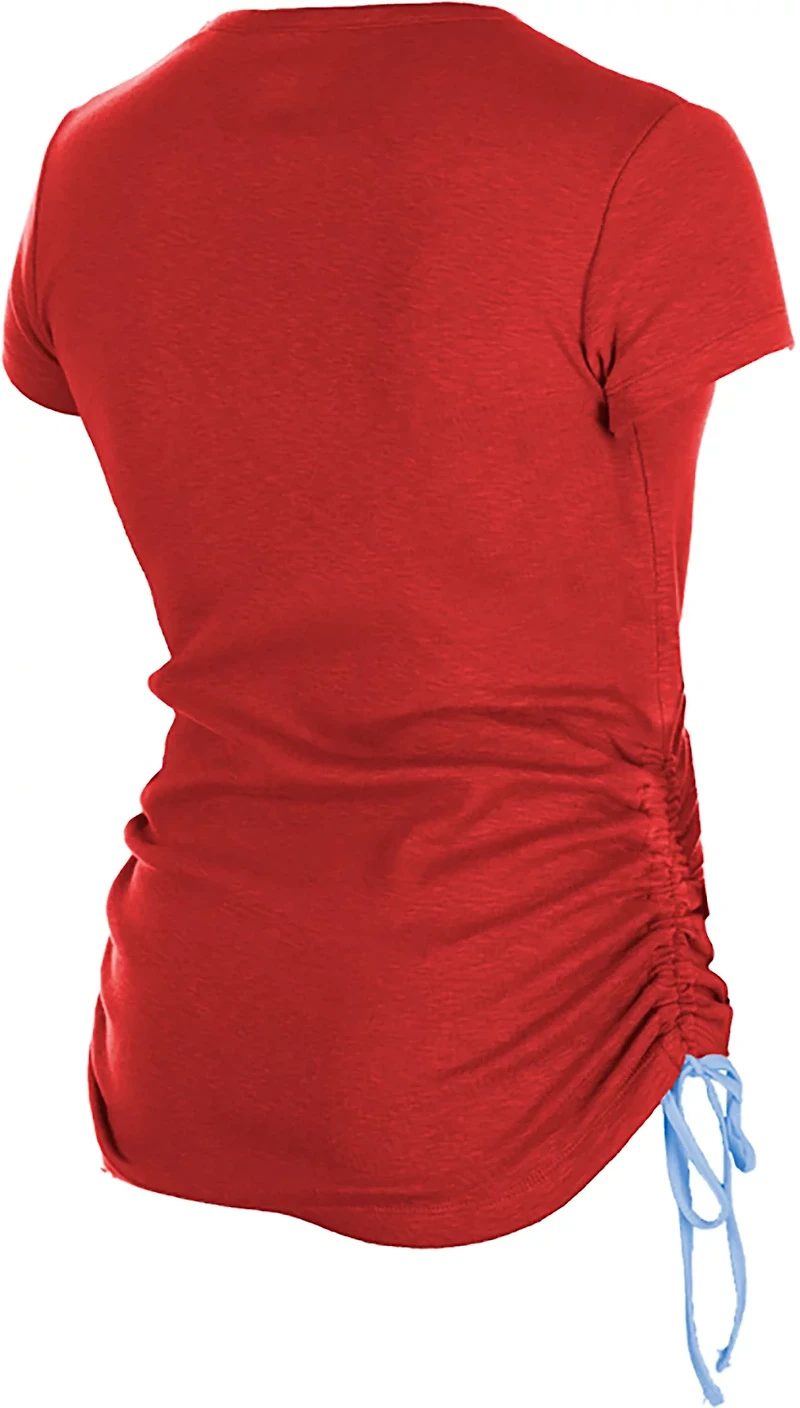 New Era Women's Texas Rangers Short Sleeve Ruched Side T-shirt