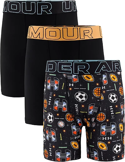 Under Armour Boys' Performance Gamer Boxer Briefs 3-Pack