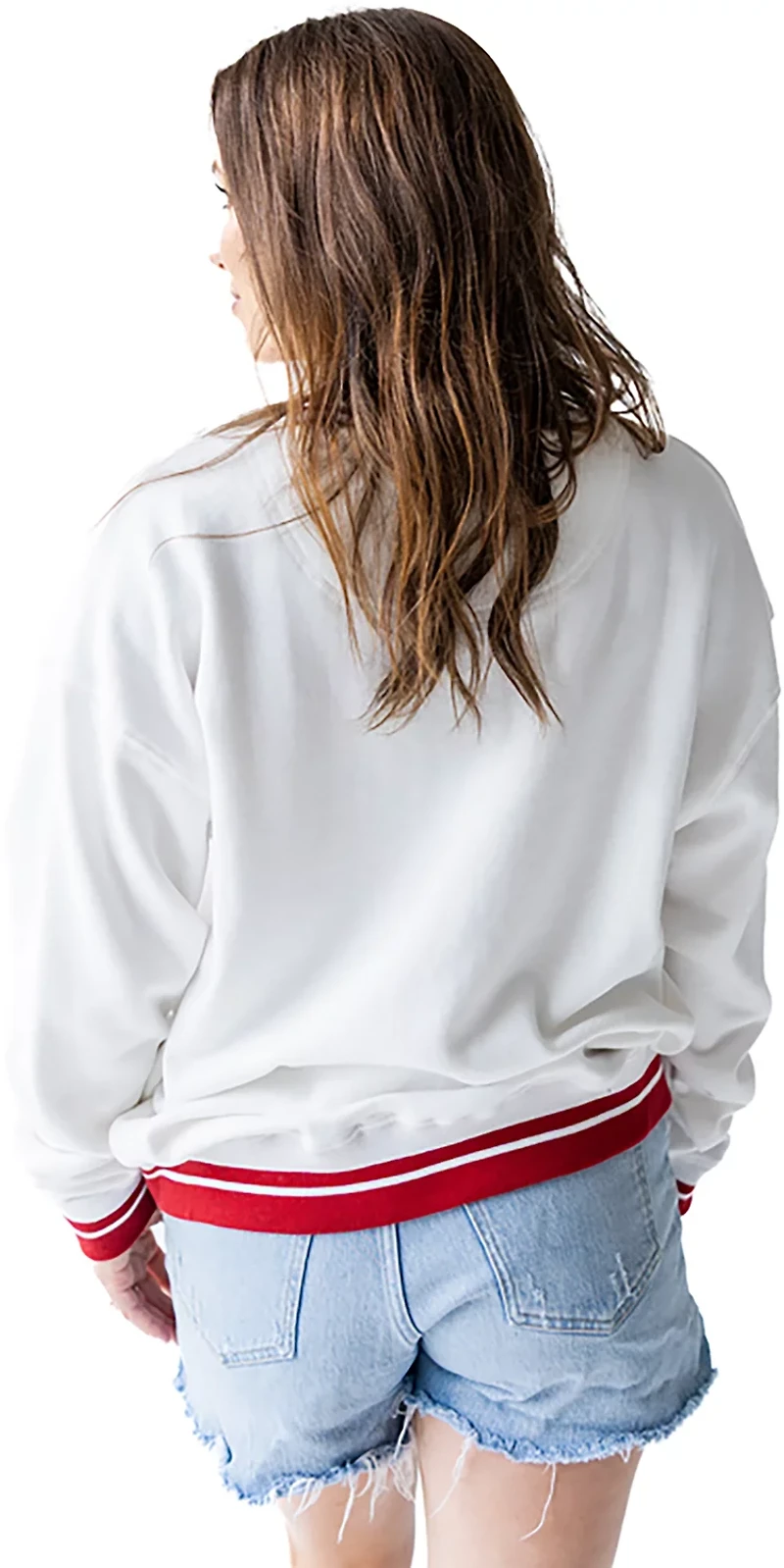 Gameday Social Women's University of Oklahoma Allen Chenille Varsity V-neck Sweatshirt