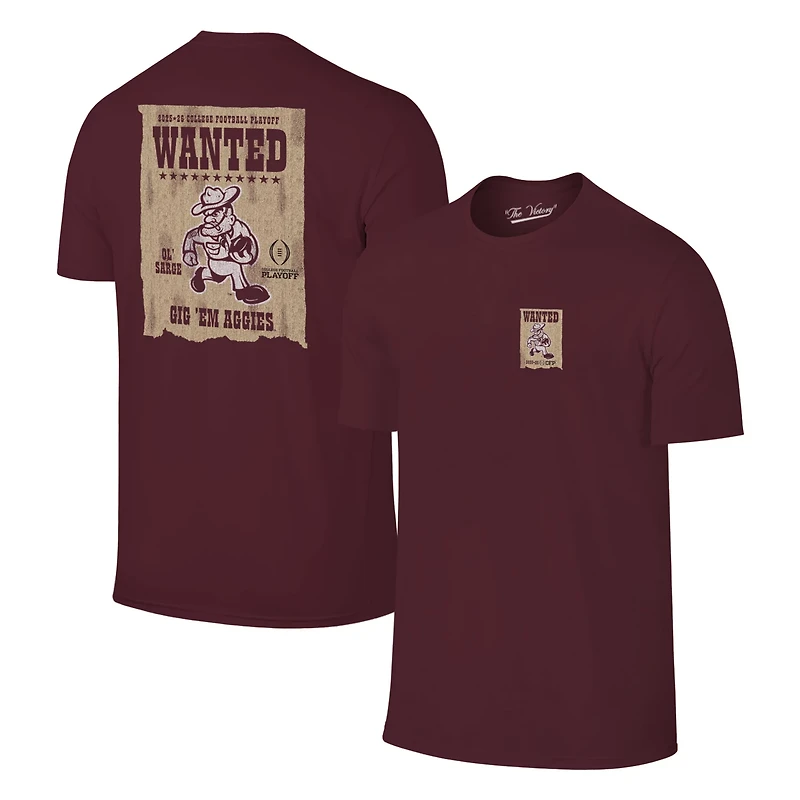 WILDCAT RETRO Men's Texas A&M University 2025 CFP Bound Wanted Short Sleeve T-Shirt