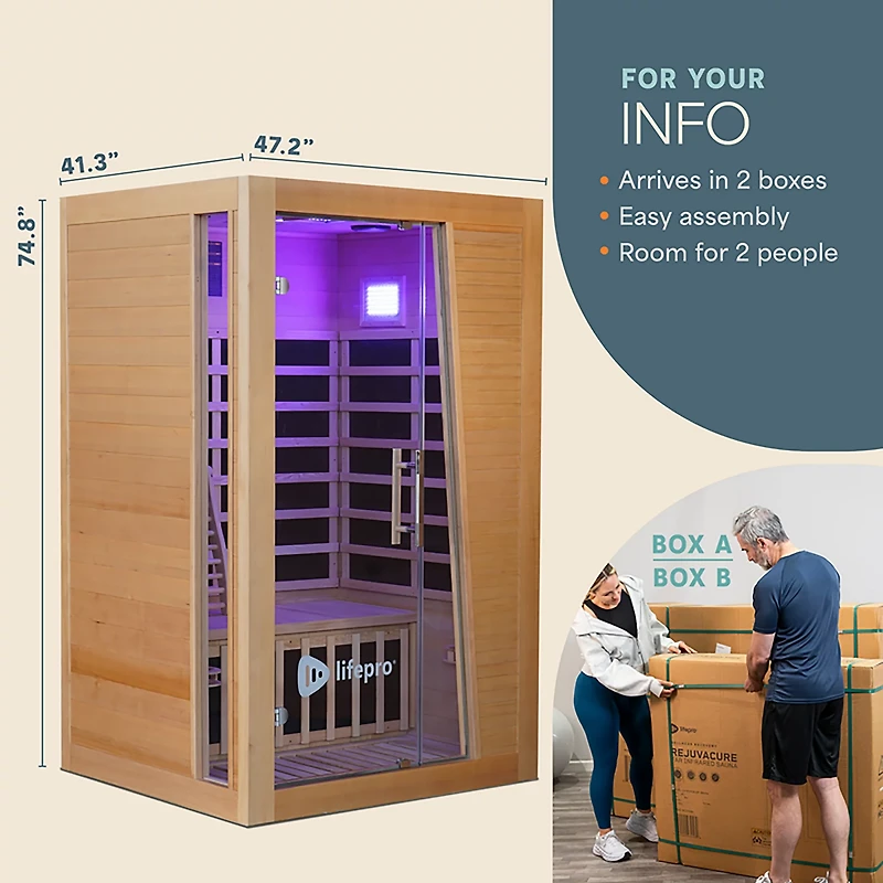 Lifepro RejuvaCure 2-Person Far Infrared Sauna