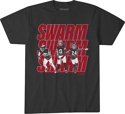 BreakingT Men's Houston Texans Will Anderson Jr, Azeez Al-Shaair, and Derek Stingley Jr Swarm Short Sleeve T-shirt
