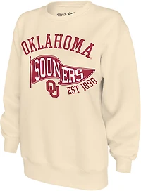 The Victory Women's University of Oklahoma School Arch Pennant Crew Sweatshirt