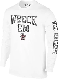 The Victory Men's Texas Tech University Wreck Em Arch Sleeve 2 Hit Long Graphic T-shirt