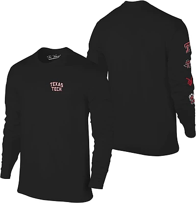 The Victory Men's Texas Tech University Small Logo Sleeve 2 Hit Long Graphic T-shirt