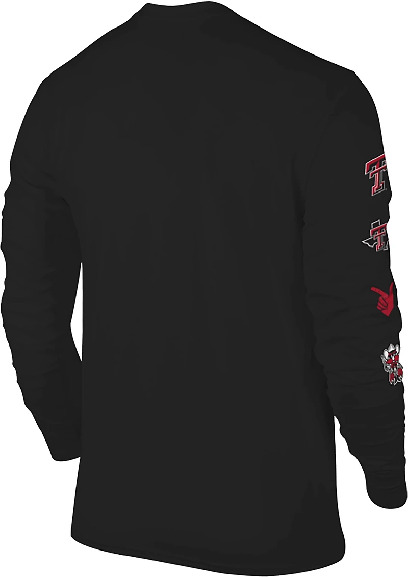 The Victory Men's Texas Tech University Small Logo Sleeve 2 Hit Long Graphic T-shirt