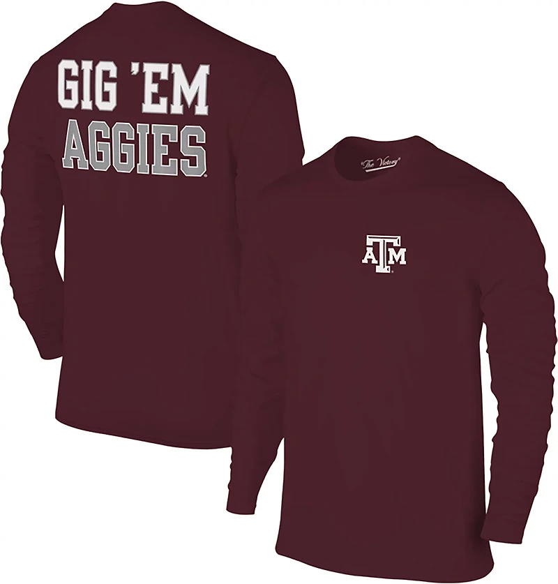 The Victory Men's Texas A&M University Primary Logo 2 Hit Long Sleeve Graphic T-shirt