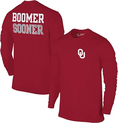 WILDCAT RETRO Men's Oklahoma Sooners Primary Logo Chest 2 Hit Long Sleeve T-shirt