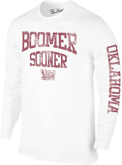 The Victory Men’s University of Oklahoma Boomer Sooner Arch Sleeve 2 Hit Long T-shirt
