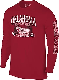 WILDCAT RETRO Men's Oklahoma Sooners School Arch Wagon Sleeve 2 Hit Long T-shirt