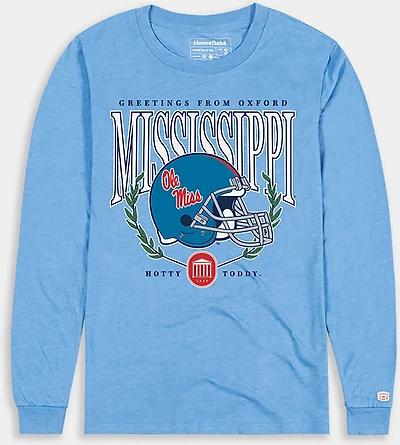Homefield Men's Ole Miss Rebels Vintage 1983 Football Helmet Long Sleeve T-shirt