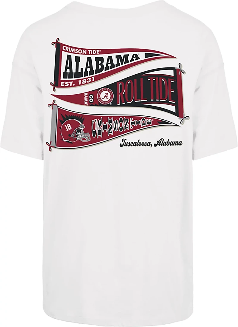 '47 Women's Alabama Crimson Tide Bow and Banner DS Sadie Short Sleeve T-shirt