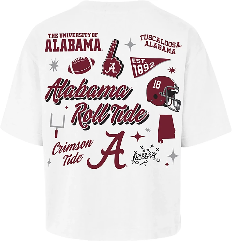 '47 Women's Alabama Crimson Tide Collage Script Reed City Short Sleeve T-shirt
