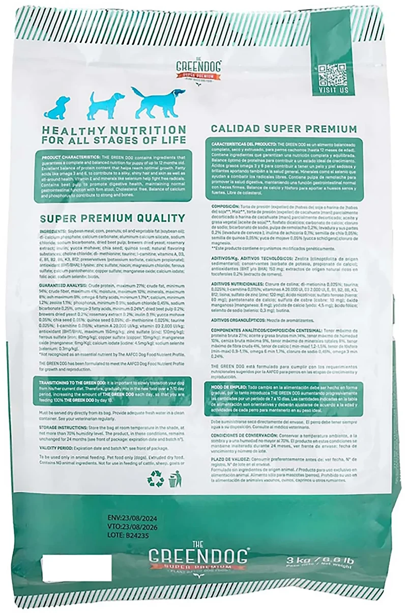 The Green Dog Super Premium Puppies 6.6 lb Dog Food Bag