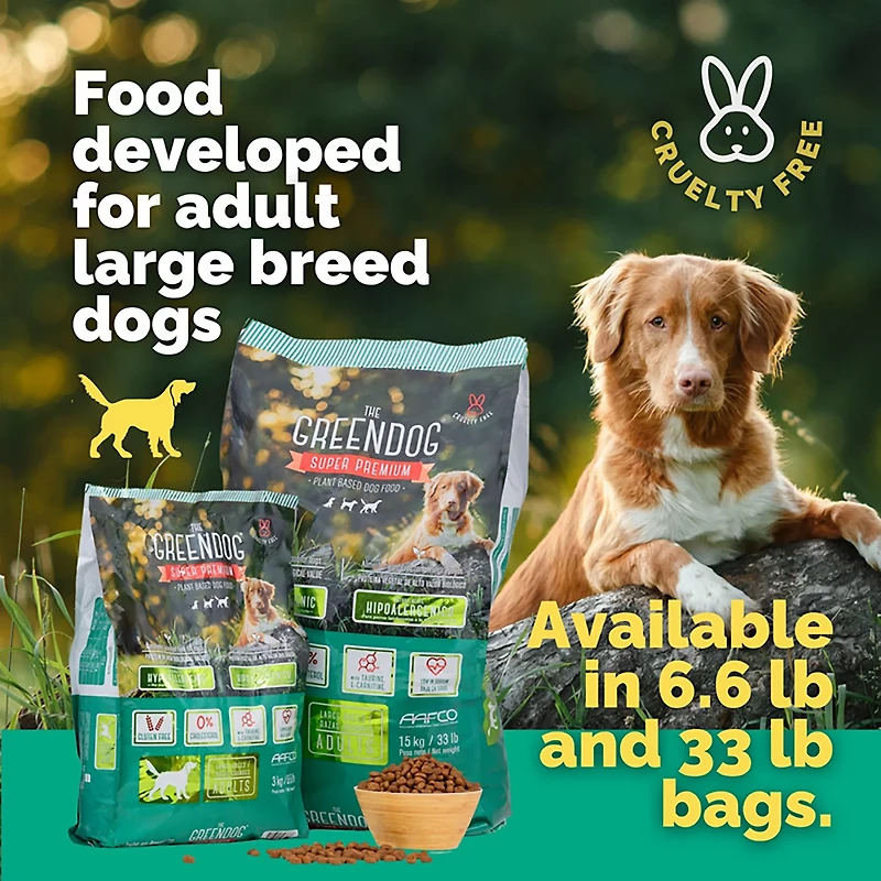 The Green Dog Super Premium Adult Regular Bite 33 lb Dog Food Bag