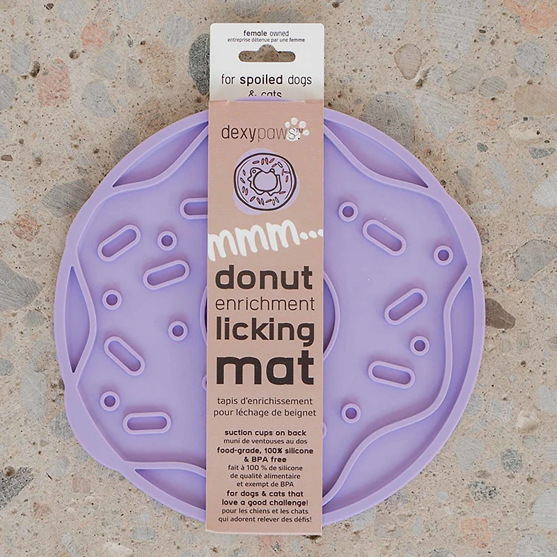Dexypaws Lilac Donut Delight Enrichment Lick Mat