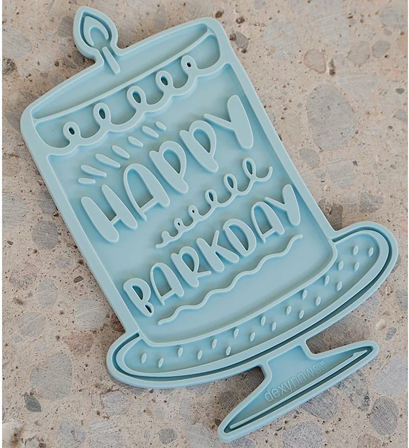 Dexypaws Seafoam Bark Day Bash Enrichment Lick Mat