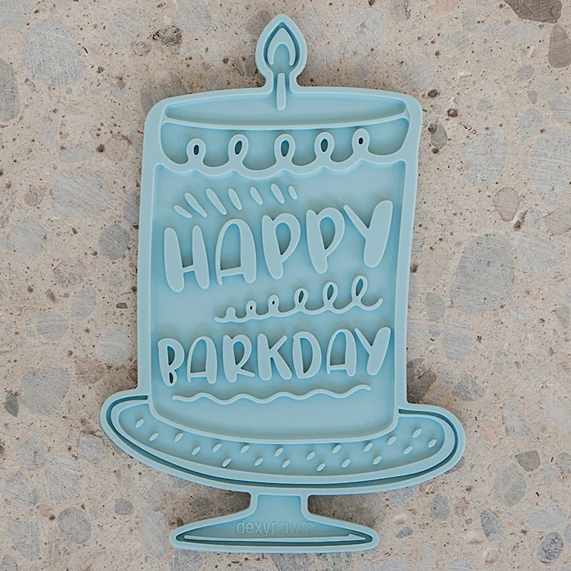 Dexypaws Seafoam Bark Day Bash Enrichment Lick Mat