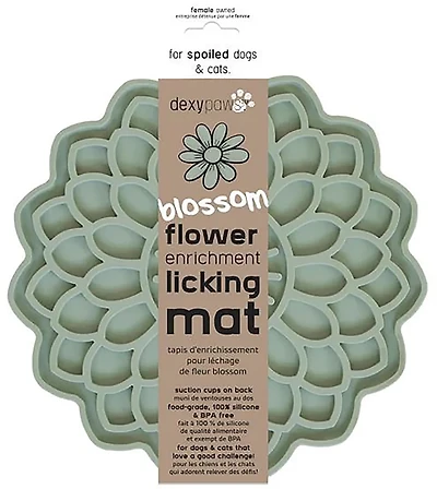 Dexypaws Sage Green Blooming Blossom Enrichment Lick Mat