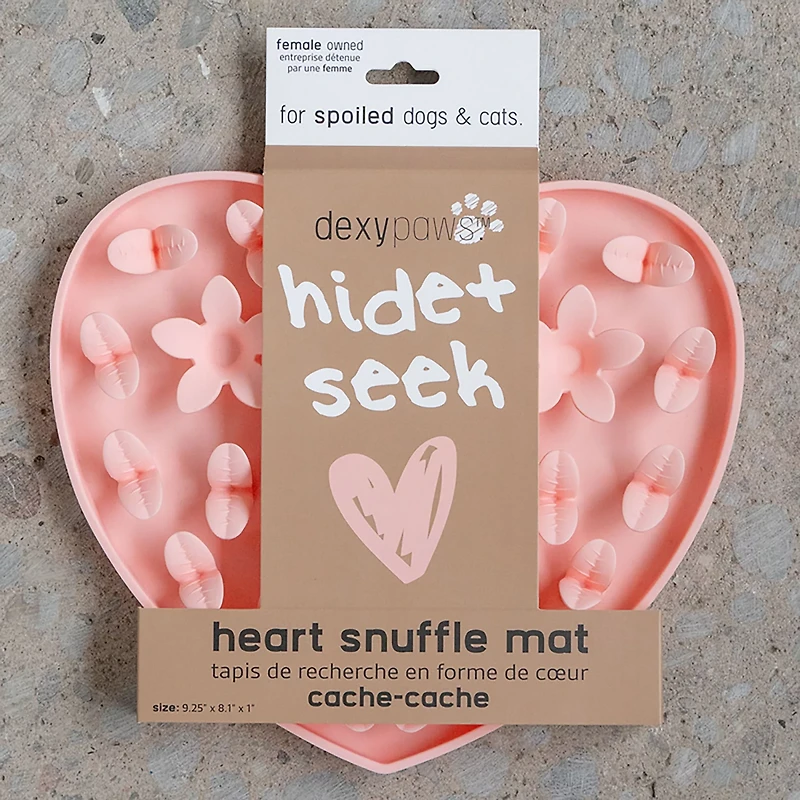 Dexypaws Blush Pink Heart Enrichment Snuffle Mat