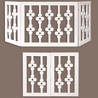 Etna Wooden White Floral Pet Gate