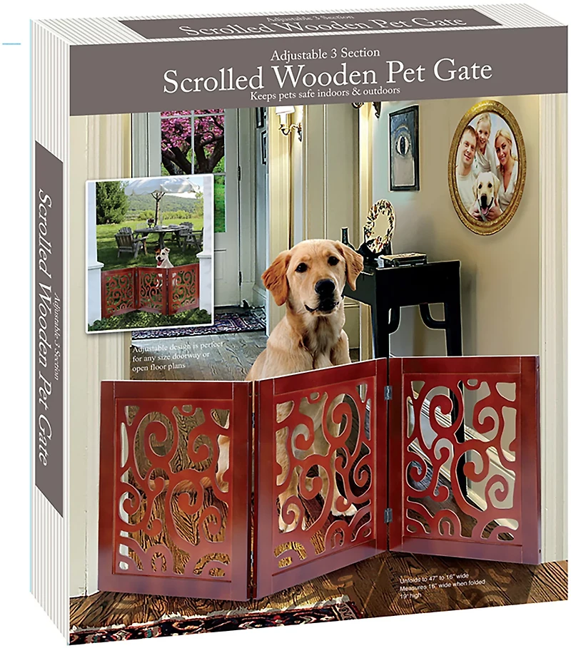 Etna Wooden Scroll Pet Gate