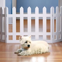 Etna Wooden White Picket Fence Pet Gate