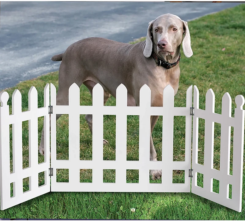 Etna Wooden White Picket Fence Pet Gate
