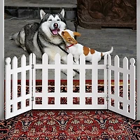 Etna Wooden White Picket Fence Pet Gate