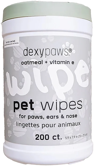Dexypaws Oatmeal and Vitamin E Pet Wipes 200-Count