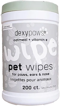 Dexypaws Oatmeal and Vitamin E Pet Wipes 200-Count