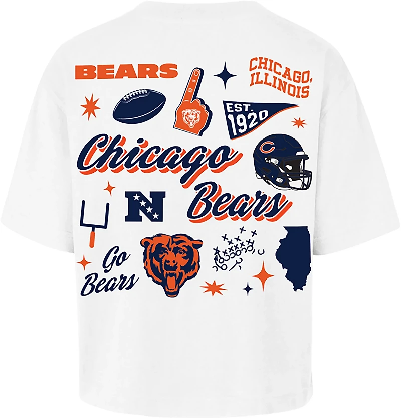 '47 Women's Chicago Bears Collage Script Reed City Short Sleeve T-shirt