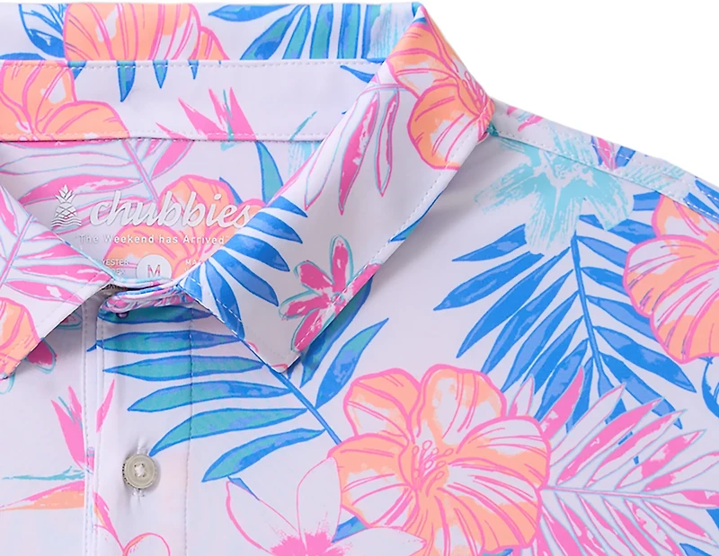 Chubbies Men's The Tropic Like It's Hot Performance Polo Shirt