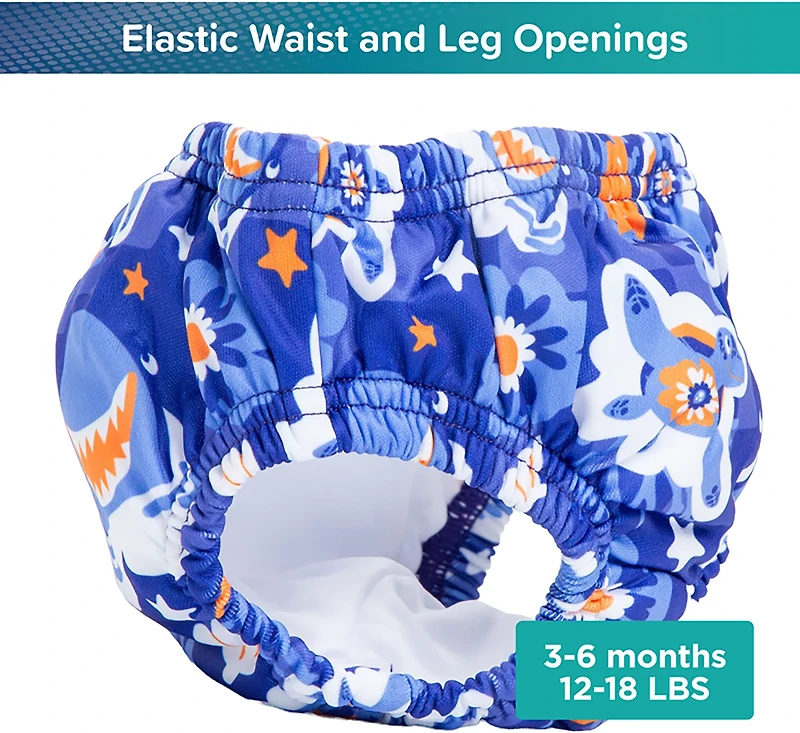 Aqua Leisure Boys’ Blue Turtles SplashGuard Reusable Swim Diaper