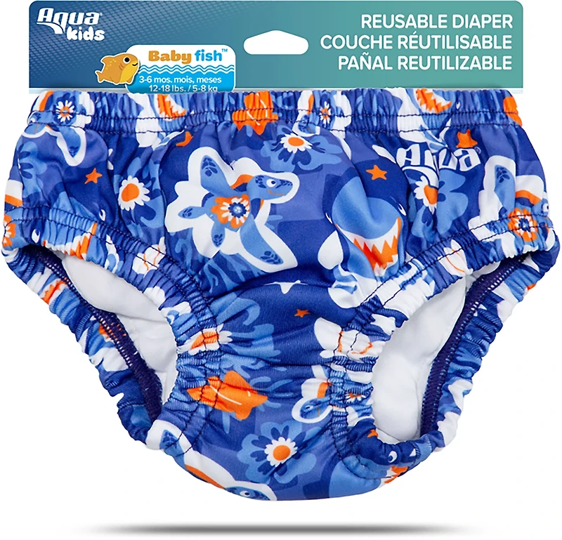 Aqua Leisure Boys’ Blue Turtles SplashGuard Reusable Swim Diaper