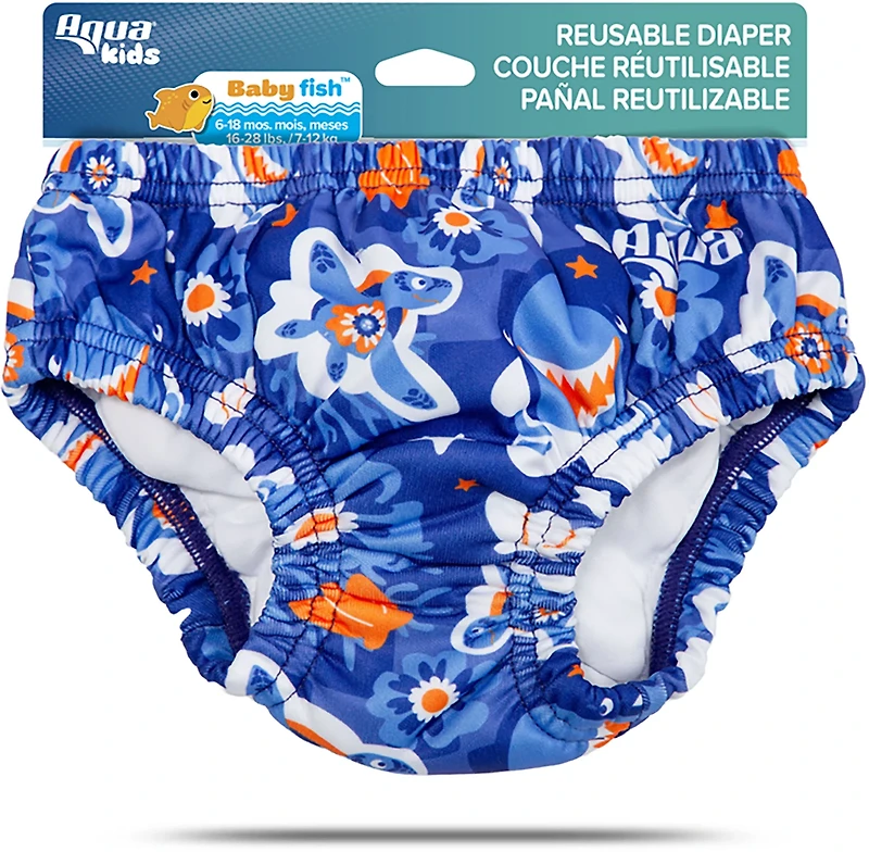 Aqua Leisure Boys’ Blue Turtles SplashGuard Reusable Swim Diaper
