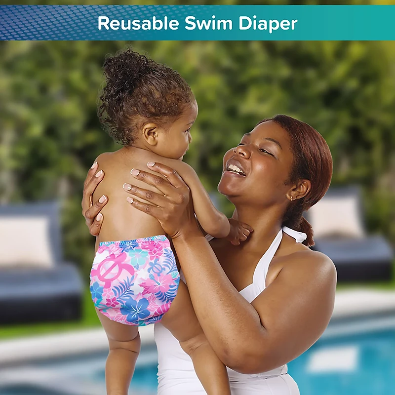 Aqua Leisure Girls’ Pink Turtles SplashGuard Reusable Swim Diaper