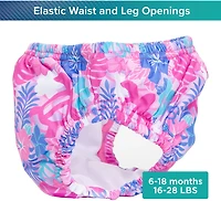 Aqua Leisure Girls’ Pink Turtles SplashGuard Reusable Swim Diaper