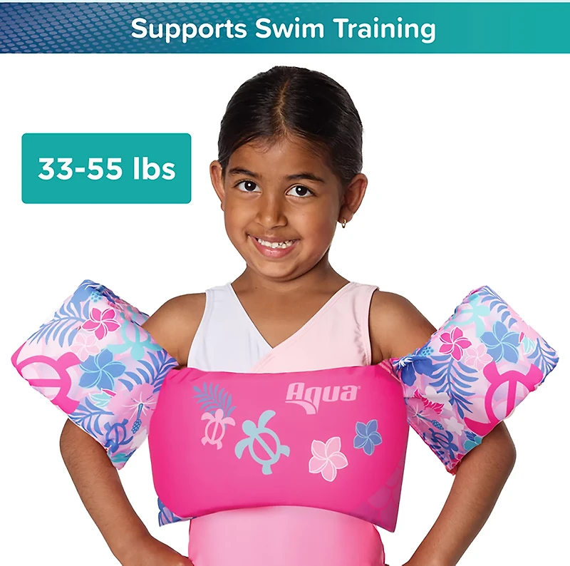 Aqua Leisure Girls’ Pink Turtles Tadpole USCG Swimmer