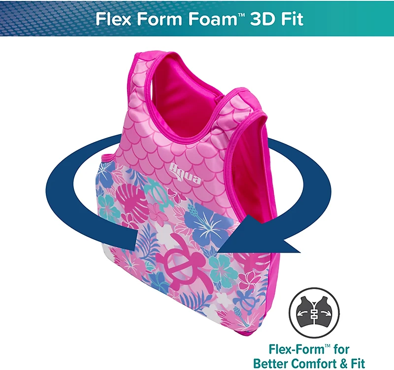 Aqua Leisure Girls’ Pink Turtles SwimSchool Swim Trainer Vest