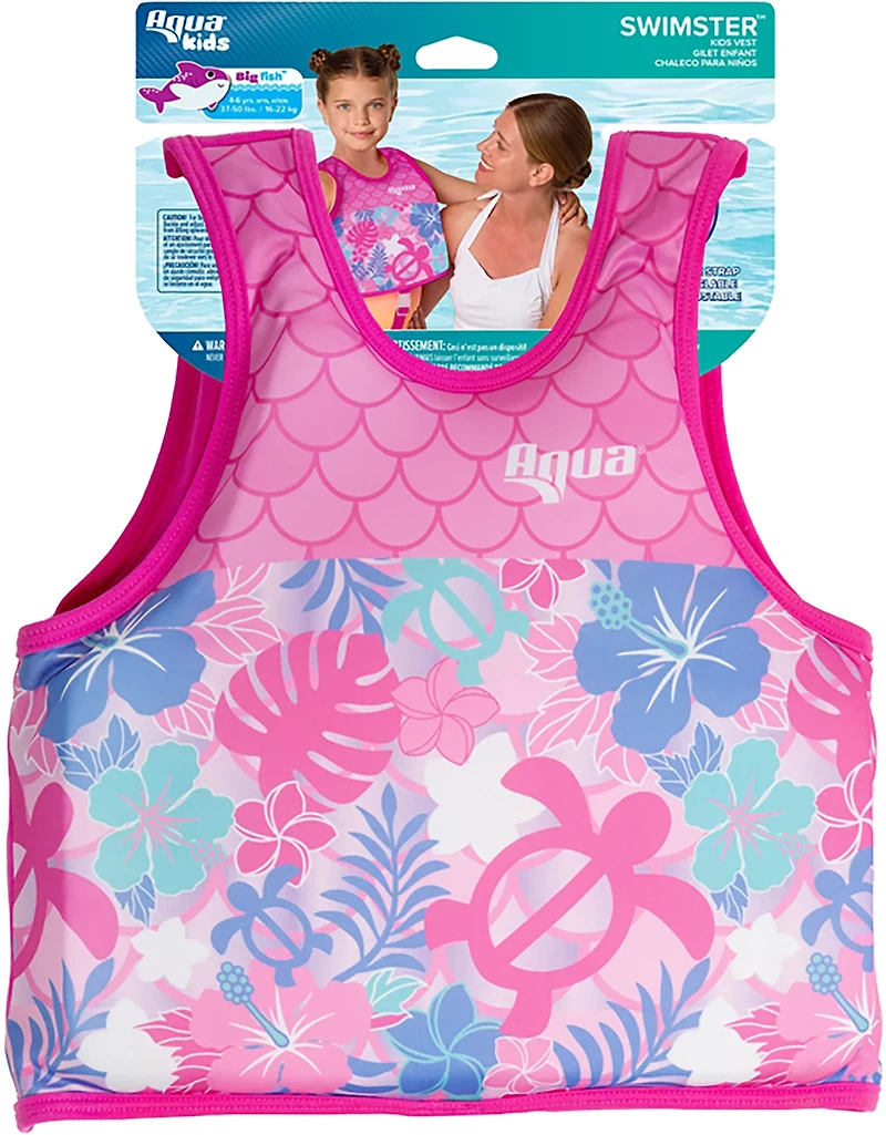 Aqua Leisure Girls’ Pink Turtles SwimSchool Swim Trainer Vest