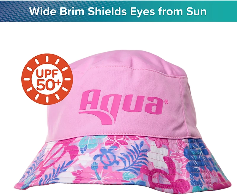 Aqua Leisure Girls’ Pink Turtles Bucket Hat
